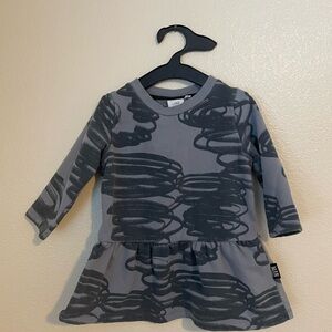 Little Man Happy Gray Patterned Kids Dress NWT